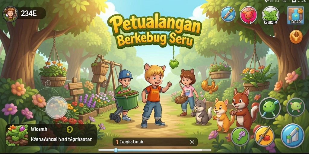 Tampilan menarik dari pengalaman bermain 234E dalam berkebun.