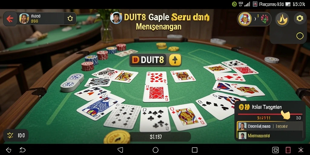 Gameplay Gaple yang seru dan interaktif di DUIT8.