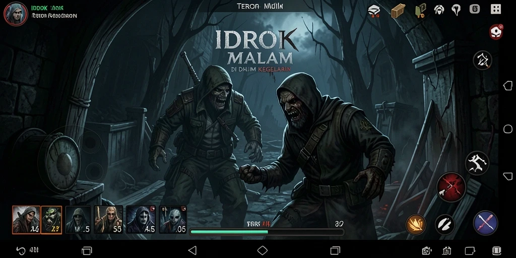 Tangkapan layar menampilkan momen mencekam dalam game Horror IDROK.
