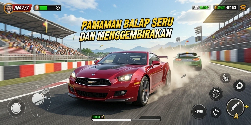 Tampilan gameplay Racing yang seru dan mendebarkan di INA777.