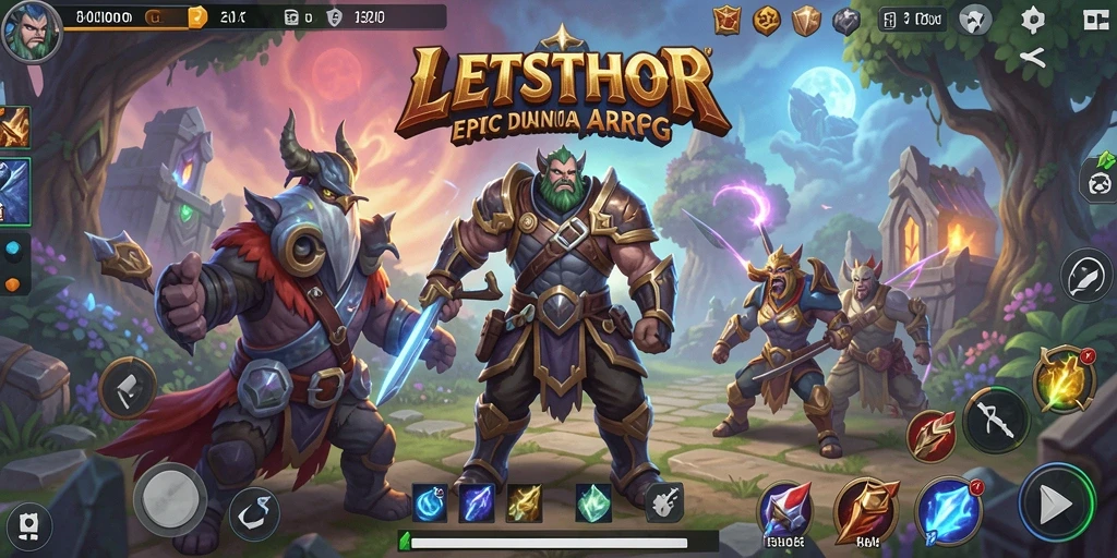 Tangkapan layar utama LETSTHOR menampilkan aksi epic dalam pertempuran ARPG.