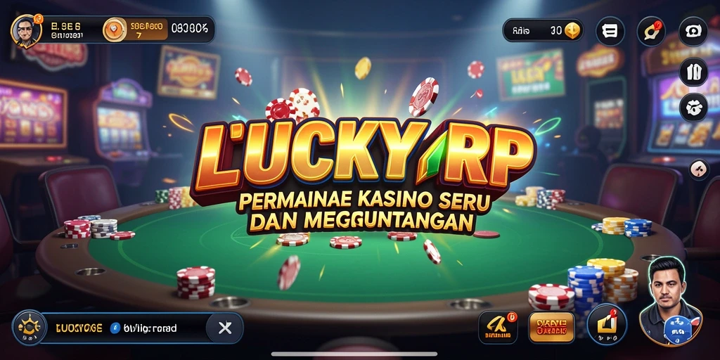 Screenshot gameplay LUCKYRP menunjukkan suasana kasino yang mengasyikkan.