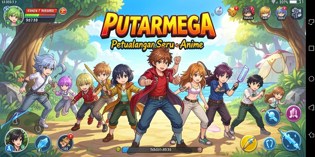Gameplay seru PUTARMEGA dengan karakter Anime yang menarik.