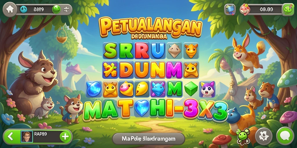 Tangkapan layar RAP89 menampilkan aksi seru dalam tantangan Match-3.