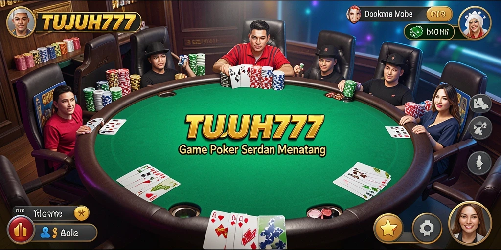 Tampilan gameplay menarik dari TUJUH777 dalam permainan Poker.